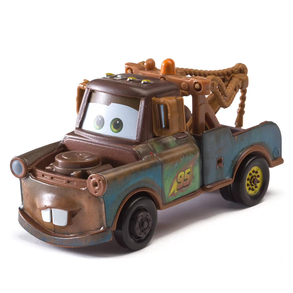 Pixar Cars Lightning McQueen 1:55 Scale Alloy Metal Model Car - Mater Sheriff Vehicle Toy for Boys and Children Gifts